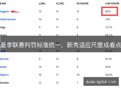 夏季联赛判罚标准统一，新秀适应尺度成看点